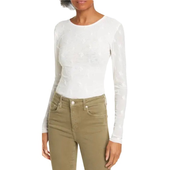 Free People Make Out Mesh Embroidered Bodysuit - Picture 2 of 8